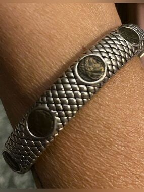 Cabot Greek/ Roman Coin Hinged Bracelet